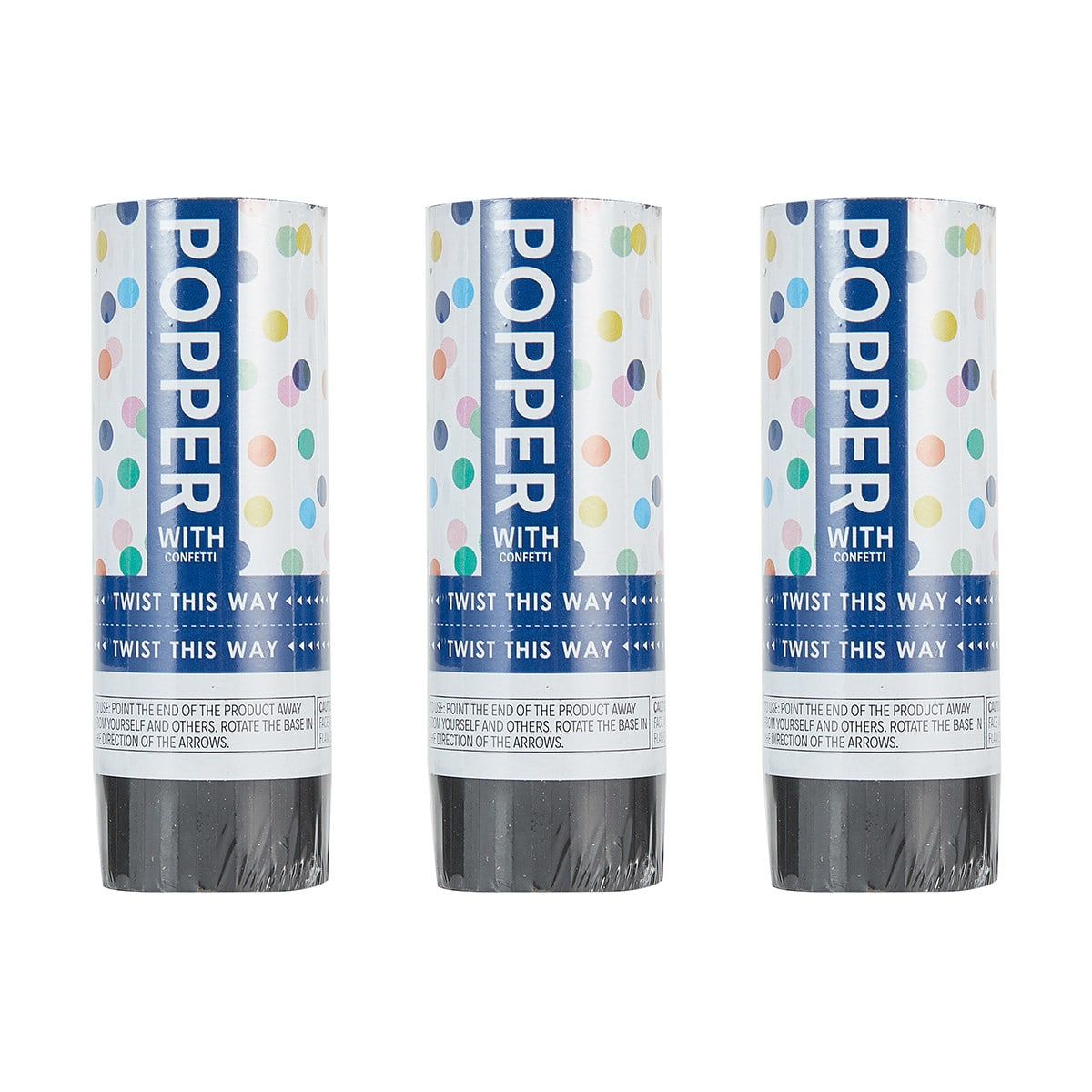 3 Piece Party Poppers
