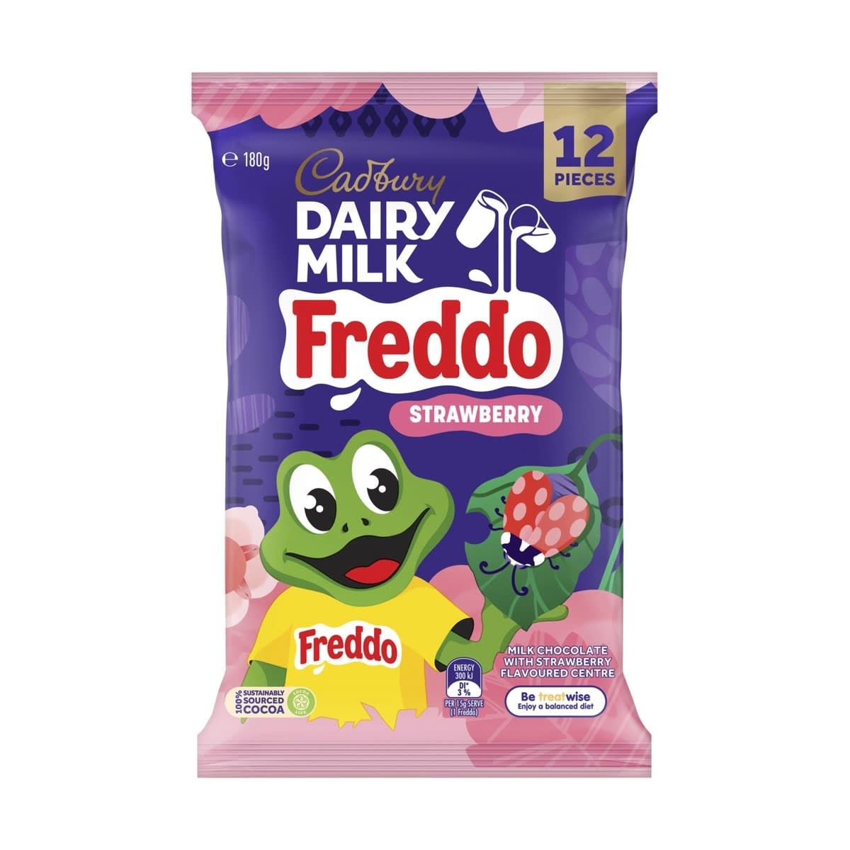 12 Piece Cadbury Dairy Milk Freddo Strawberry Sharepack 180g