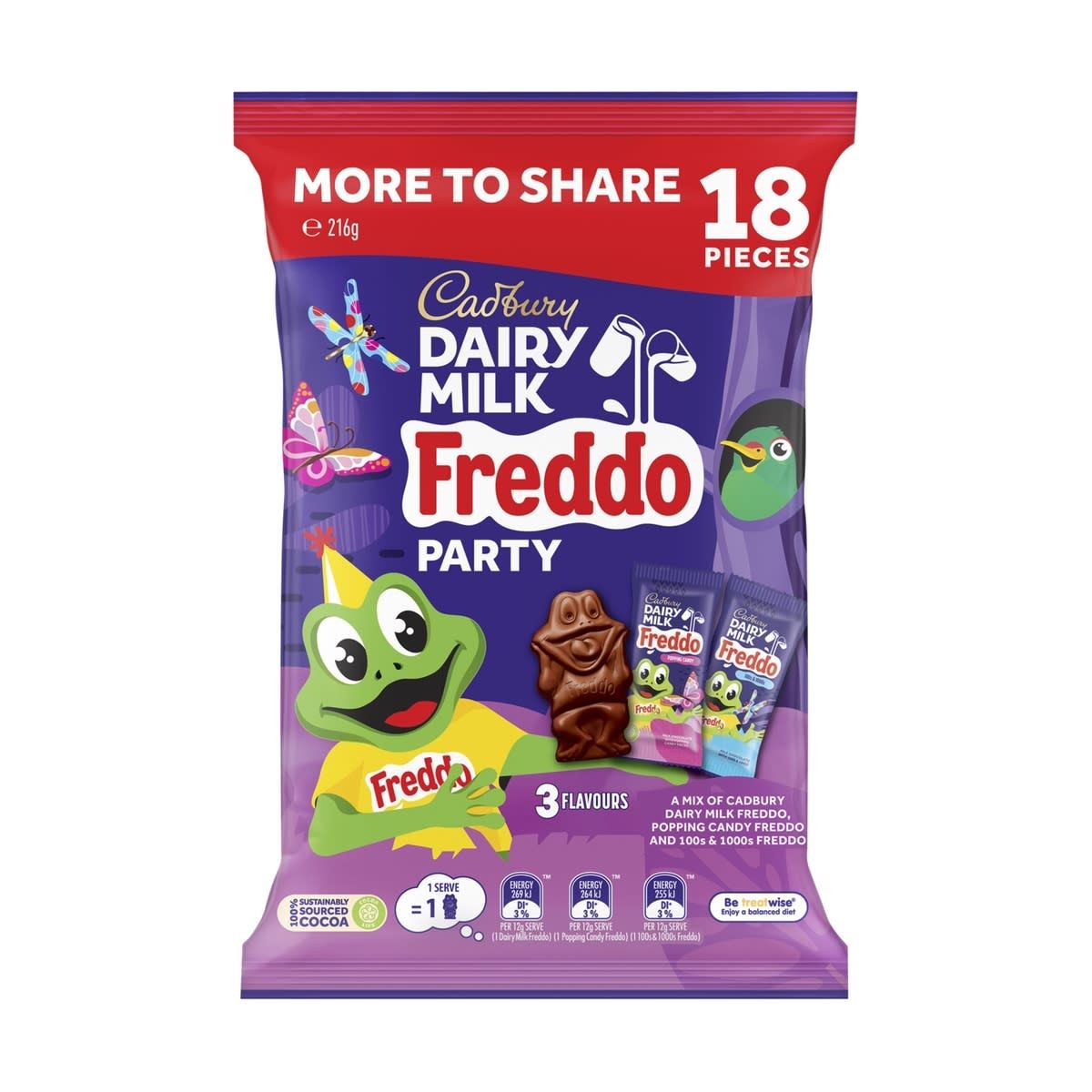 18 Piece Cadbury Dairy Milk Freddo Party Chocolate Sharepack 216g