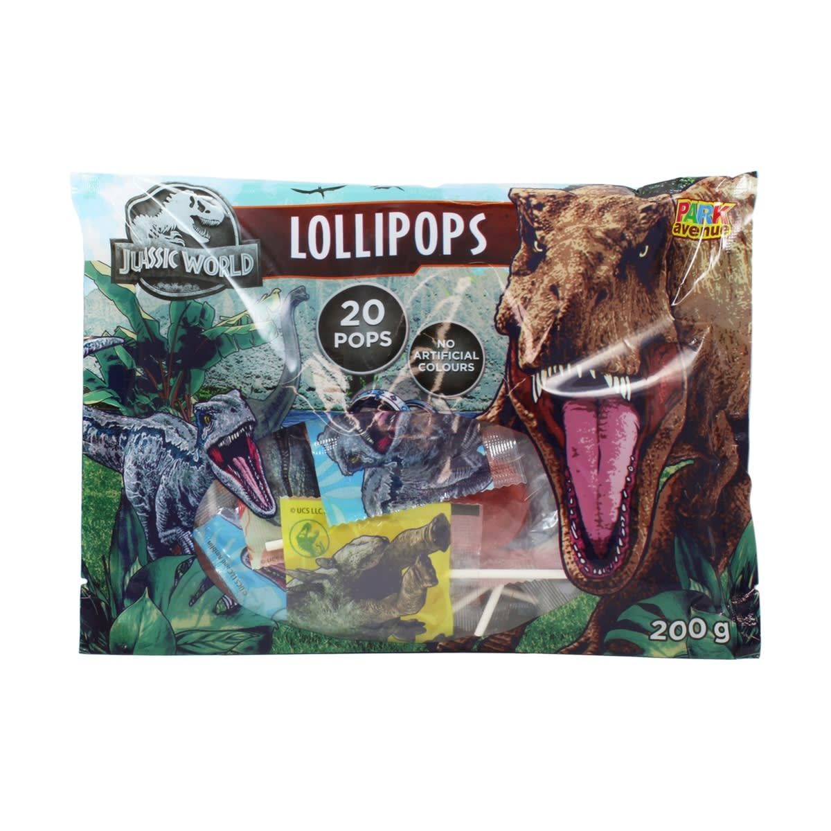 Park Avenue 20 Pack Jurassic World Lollipops 200g