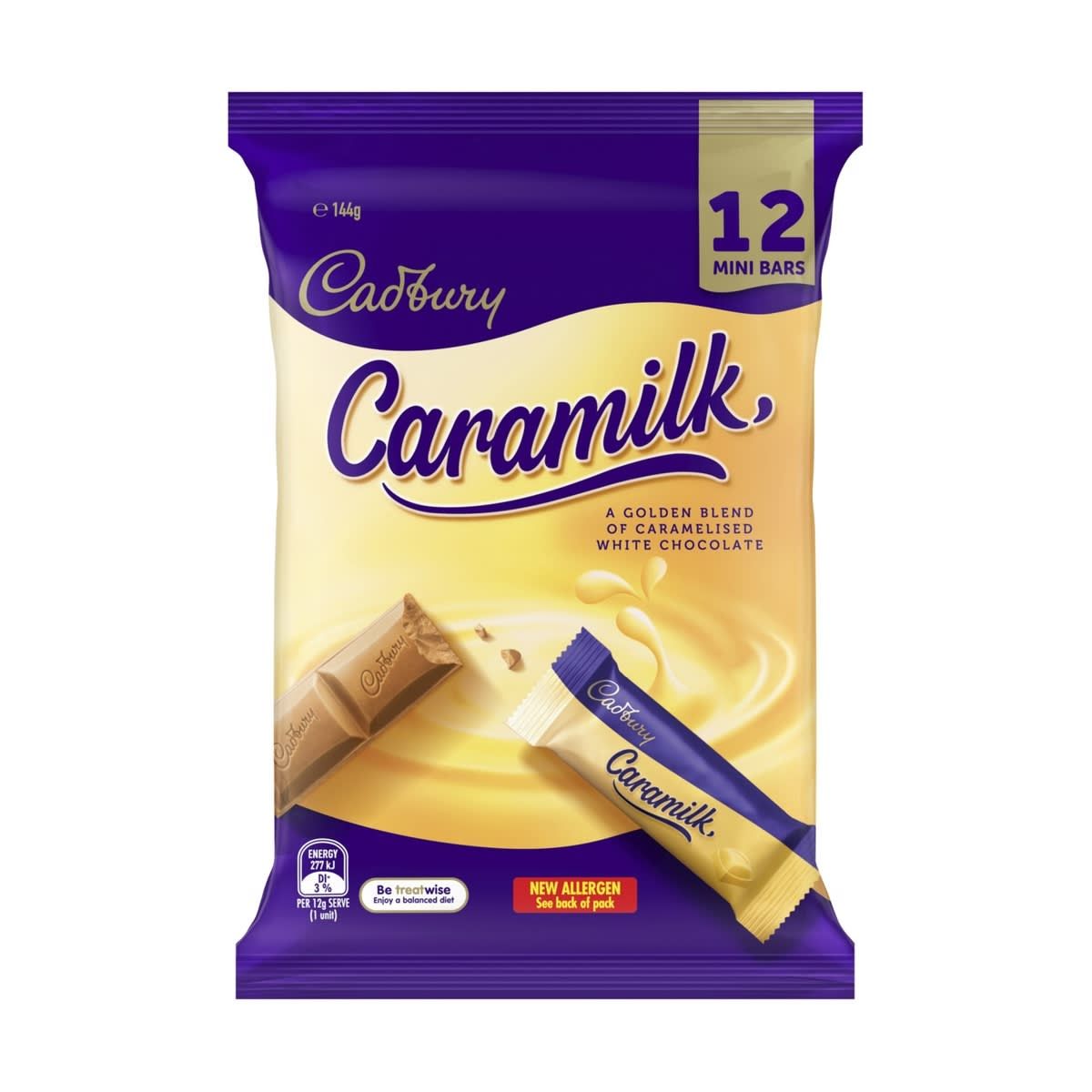 Cadbury 12 Pack Caramilk Mini Bars Sharepack 144g