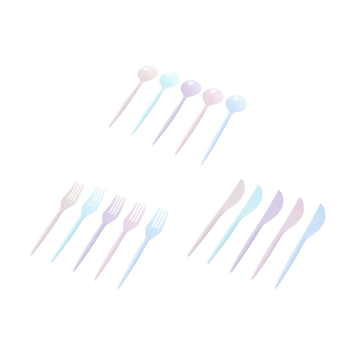 45 Piece Reusable Cutlery - Pastel