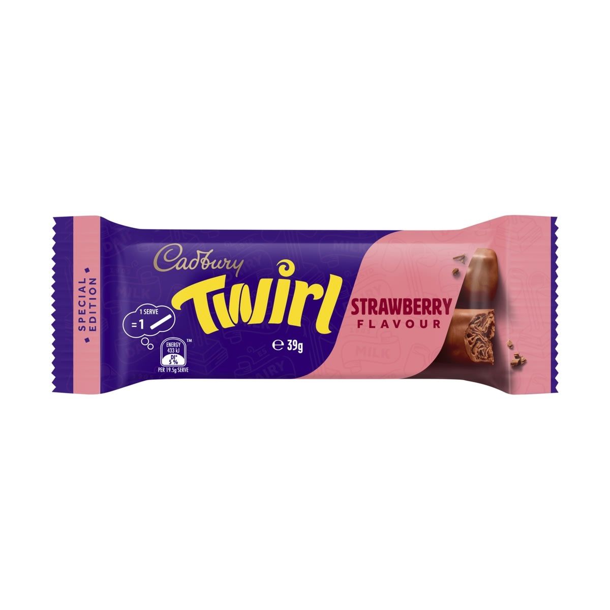 Cadbury Twirl Strawberry Flavour Bar 39g