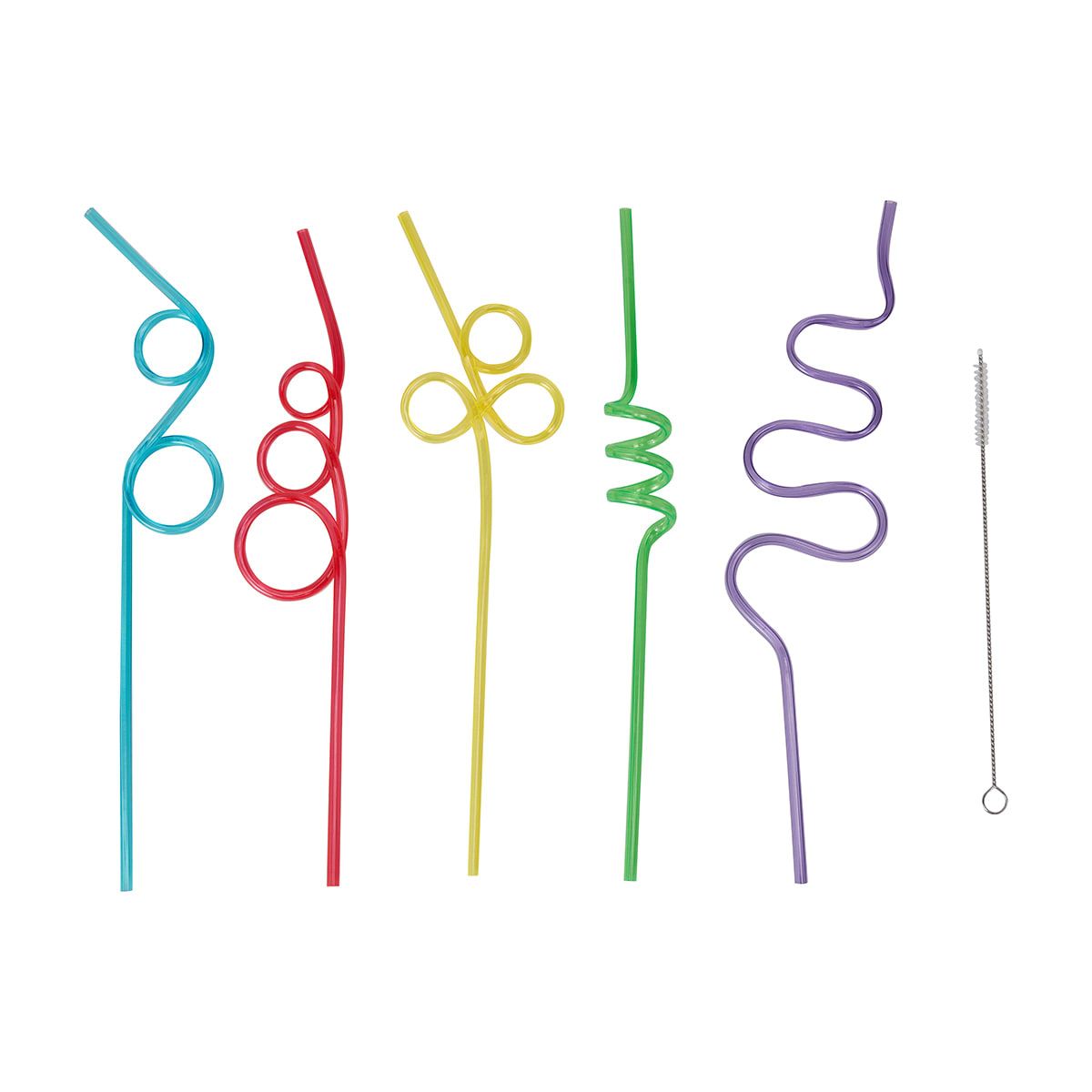 5 Piece Reusable Wiggle Straws