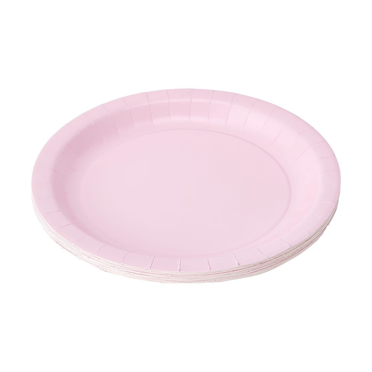 16 Piece Pink Round Paper Plates
