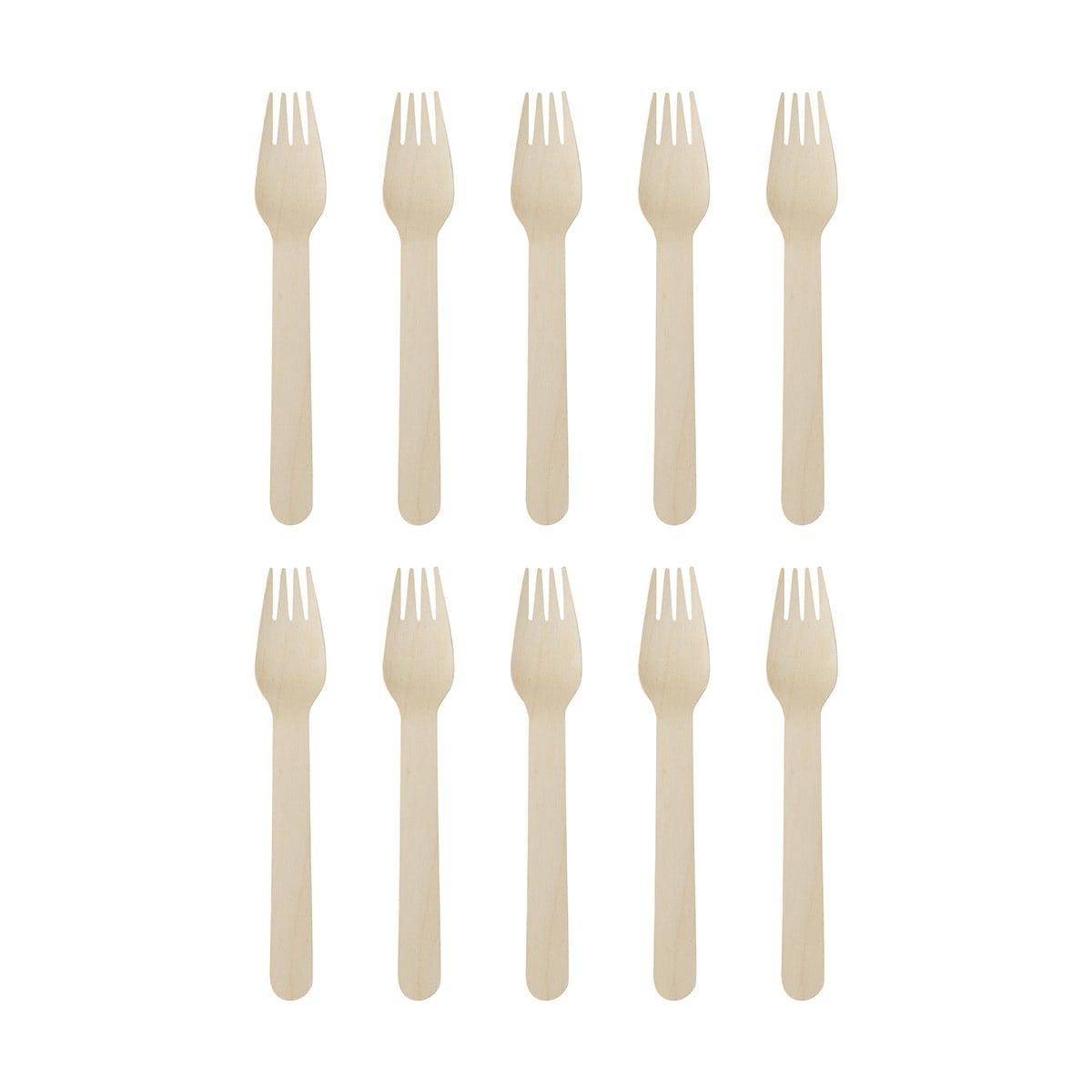 10 Piece Wooden Fork