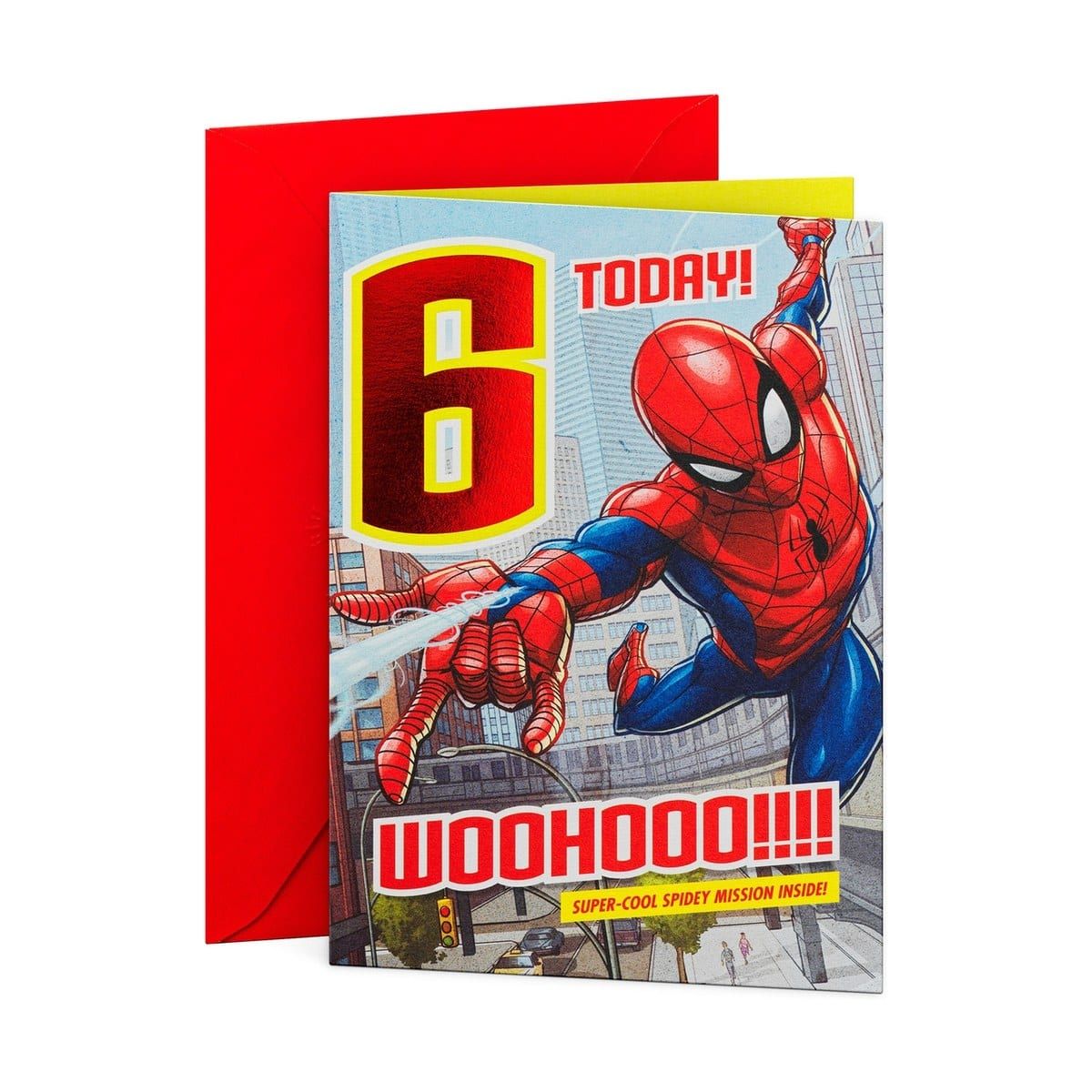 Hallmark Marvel Spiderman Birthday Card - Age 6