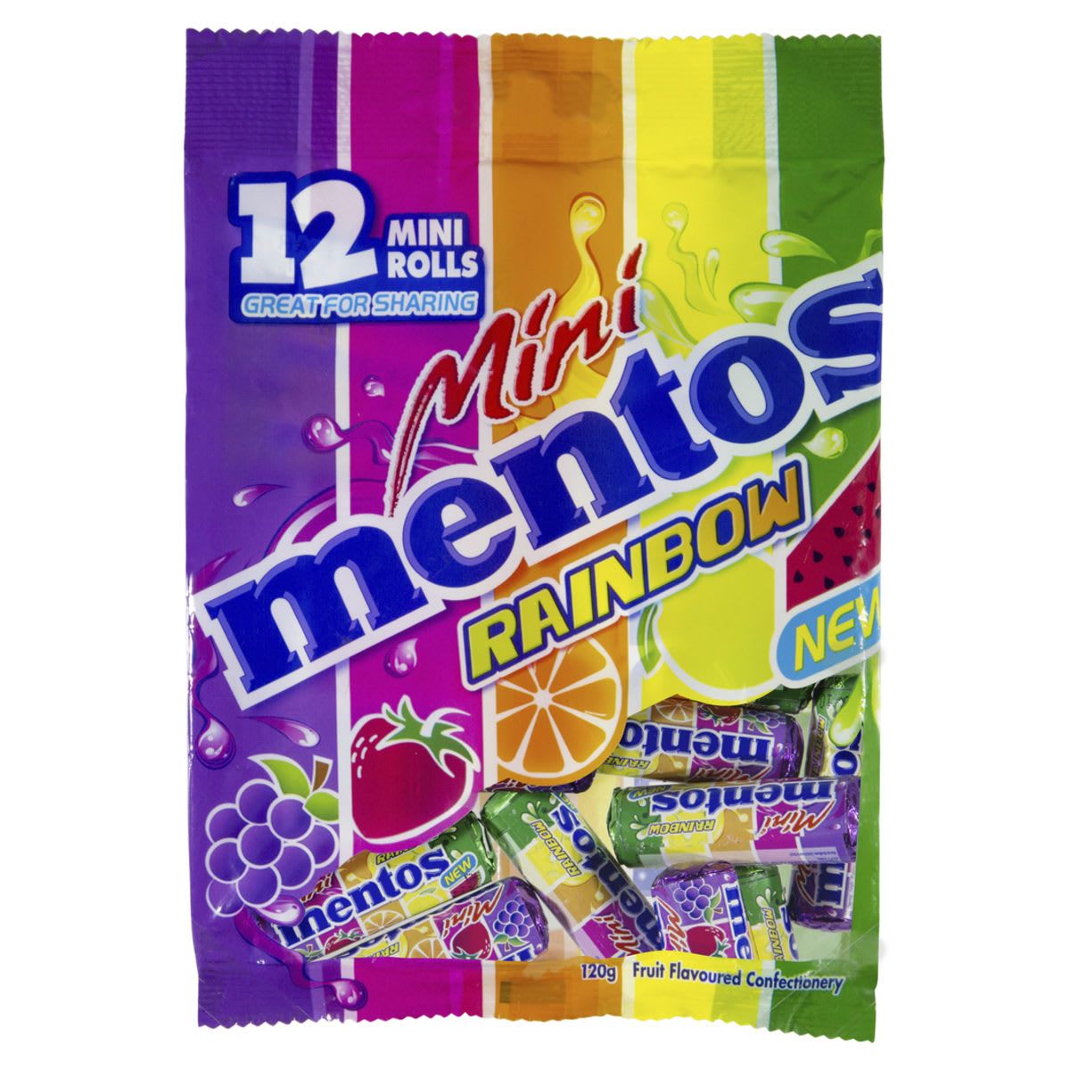 Mentos Mini Rainbow Rolls 120g