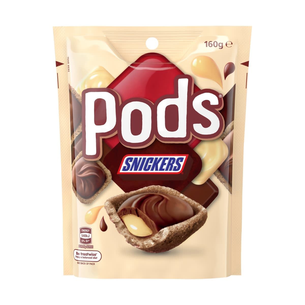 Pods Snickers Pouch 160g