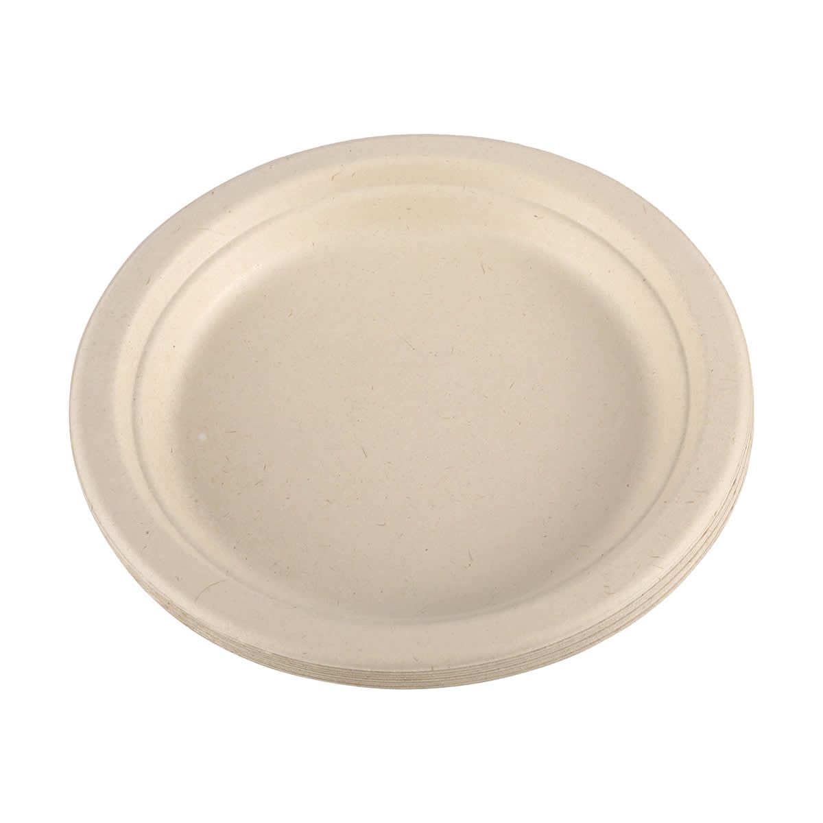 12 Pack Sugarcane Pulp Round Dessert Plate