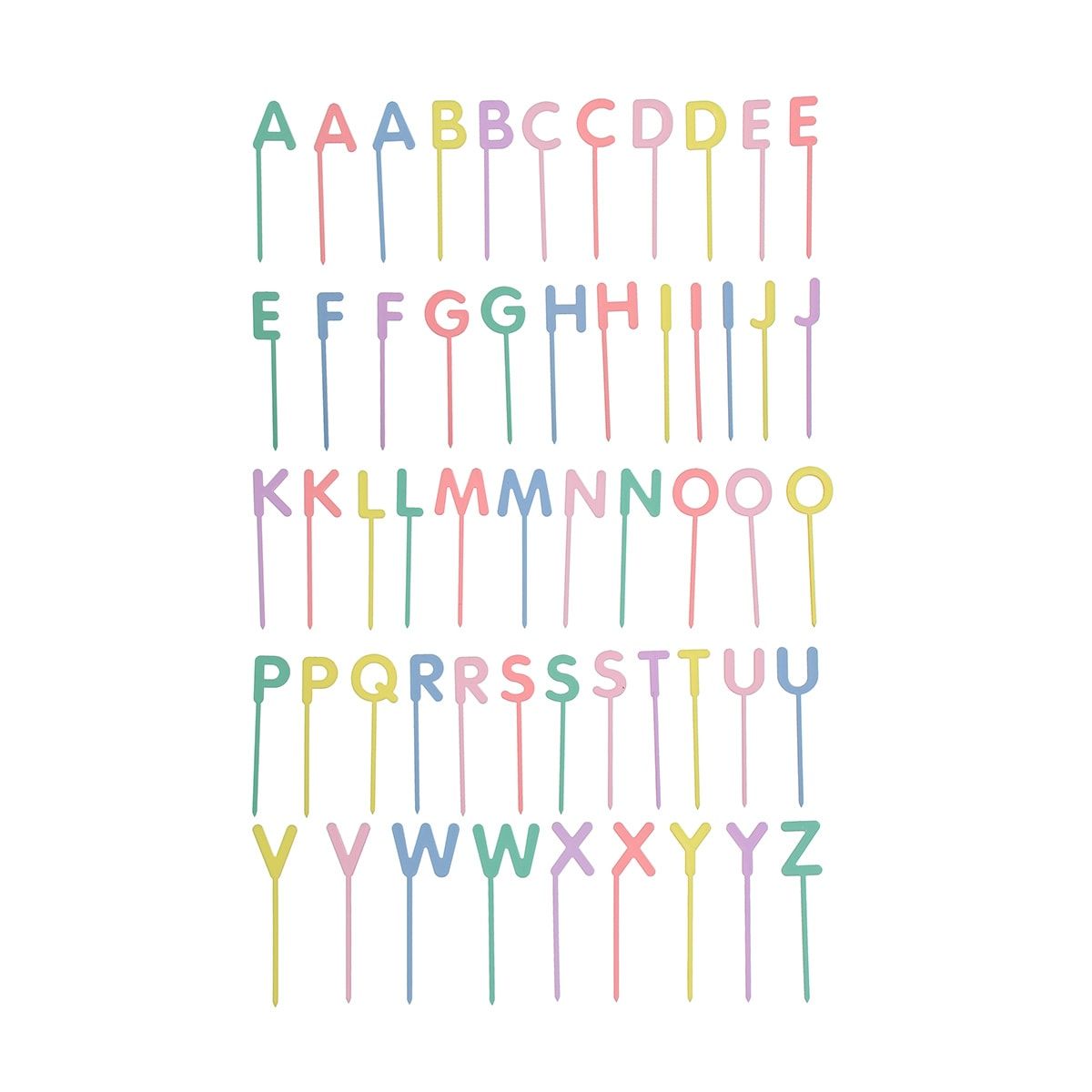 55 Piece Letter Cake Toppers