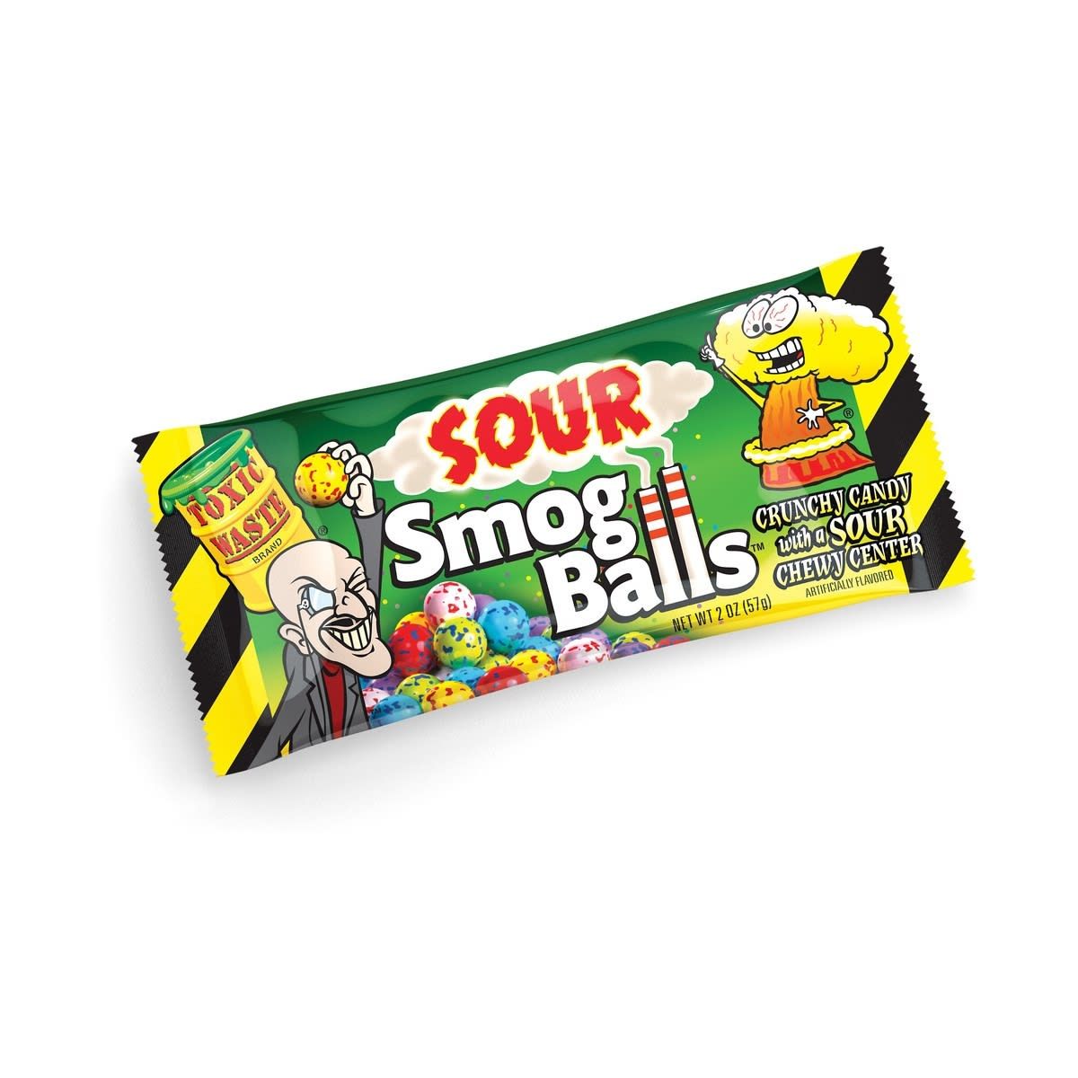 24 Pack Toxic Waste Sour Smog Balls 57g