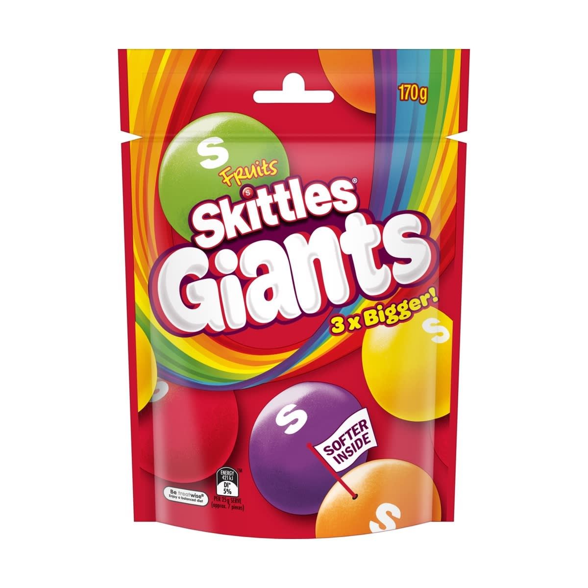 Skittles Giants Fruits Medium Bag 170g