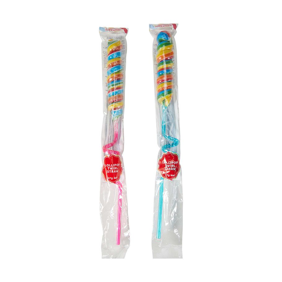 Twirl Straw Lollipop 57g - Assorted