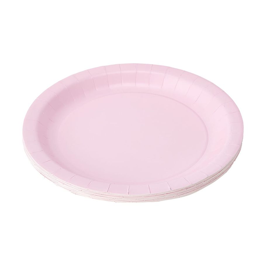 16 Piece Pink Round Paper Plates