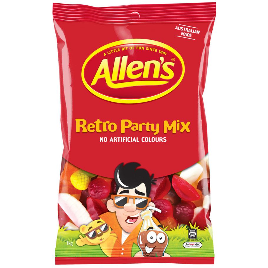 Allen's Retro Party Mix Lollies 1kg