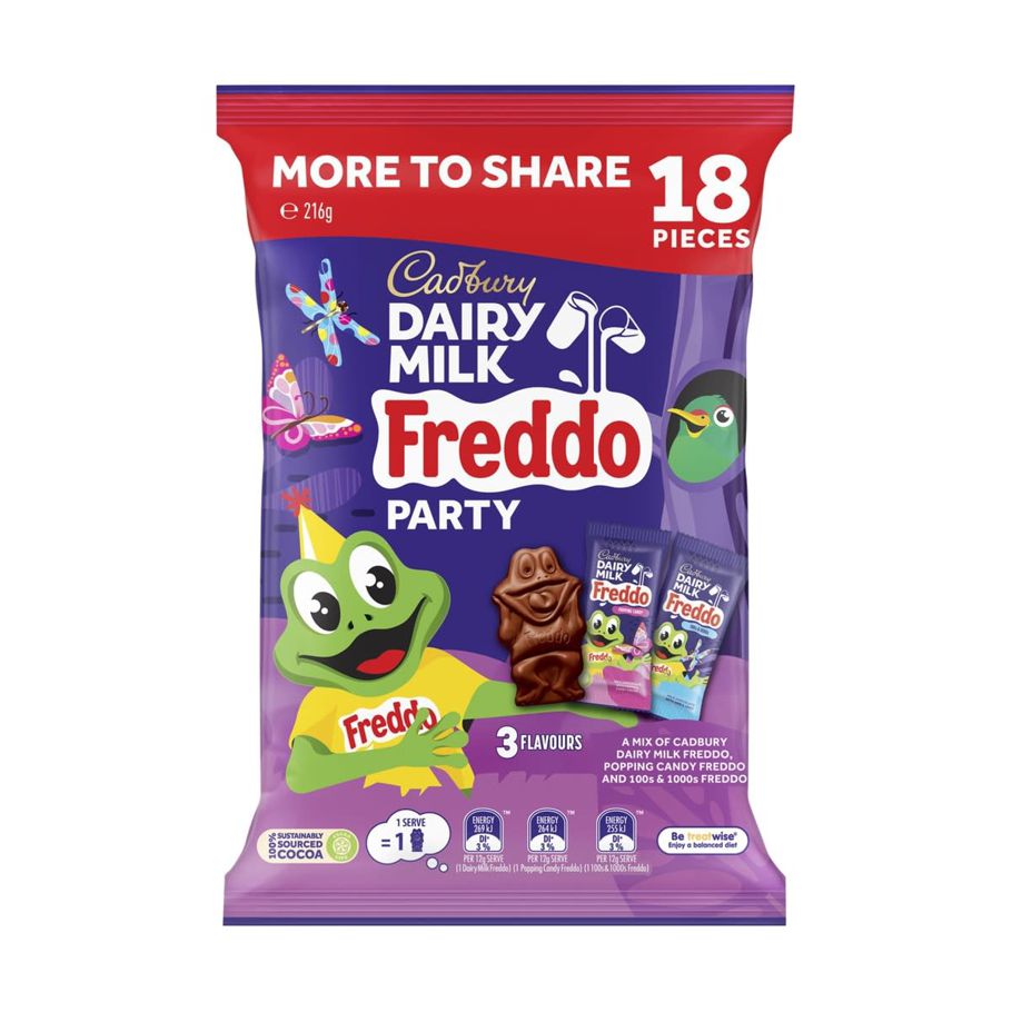 18 Piece Cadbury Dairy Milk Freddo Party Chocolate Sharepack 216g