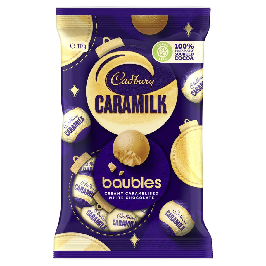Cadbury Caramilk Baubles Creamy Caramelised White Chocolate 112g