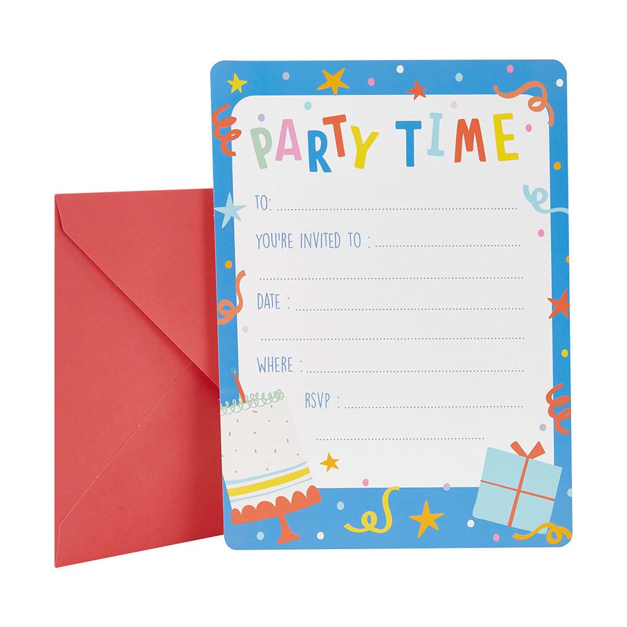 8 Piece Party Time Invites