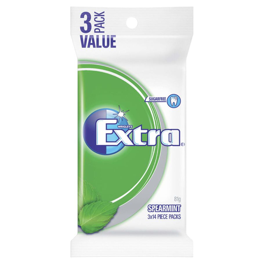 Wrigley's 3 Pack Extra Spearmint Chewing Gum 81g