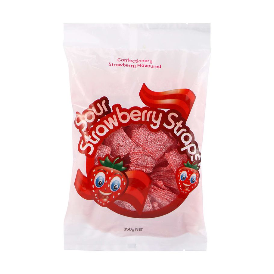 Sour Strawberry Straps 350g