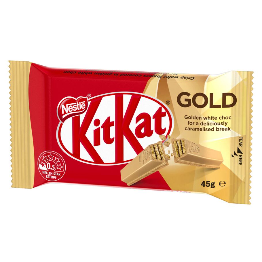 Nestle KitKat 4 Finger Gold Choc Bar 45g