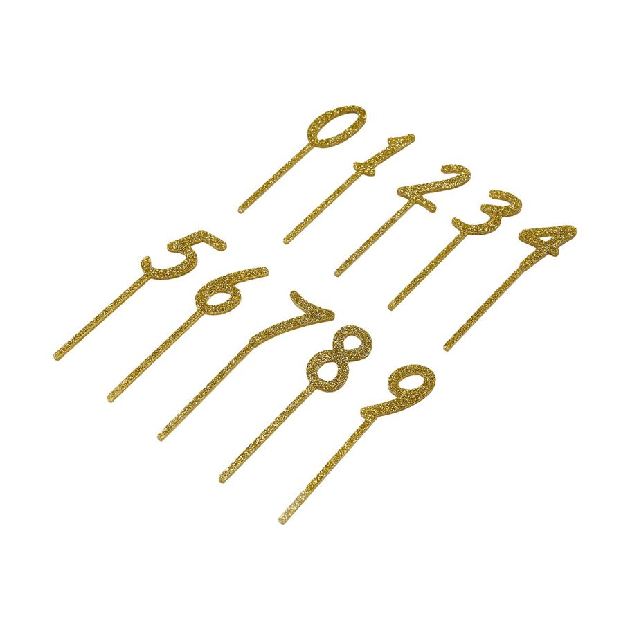 0-9 Cake Topper - Gold Look