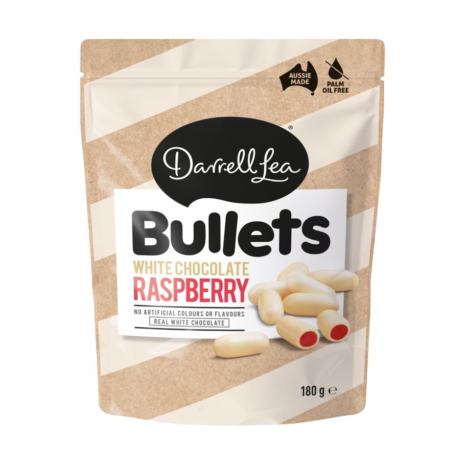 Darrell Lea White Chocolate Raspberry Bullets 180g