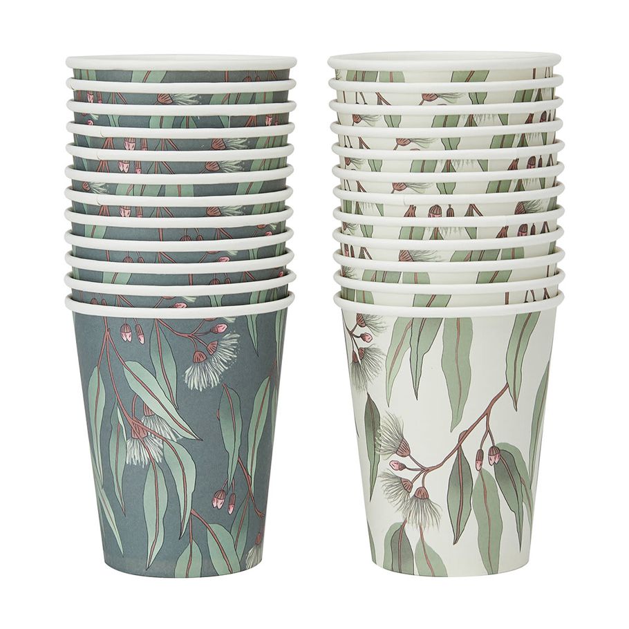 24 Piece Botanical Paper Cups