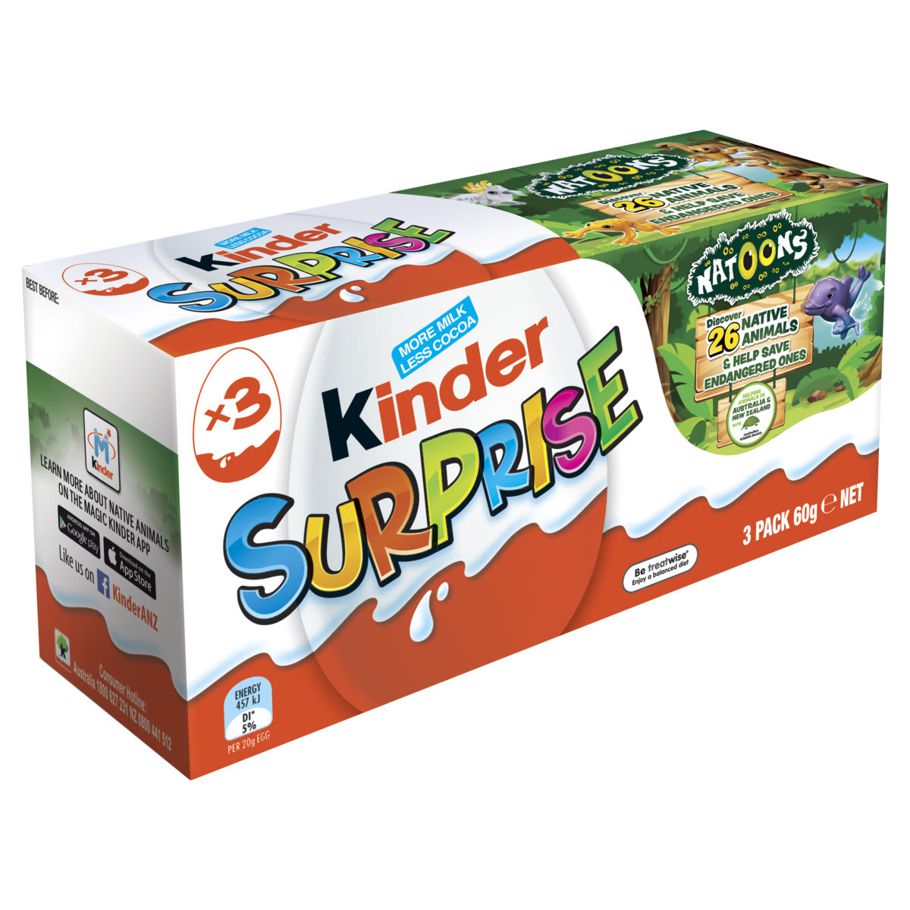 Kinder Surprise Milk Chocolate Egg with Toy Multipack 3 Pack 60g