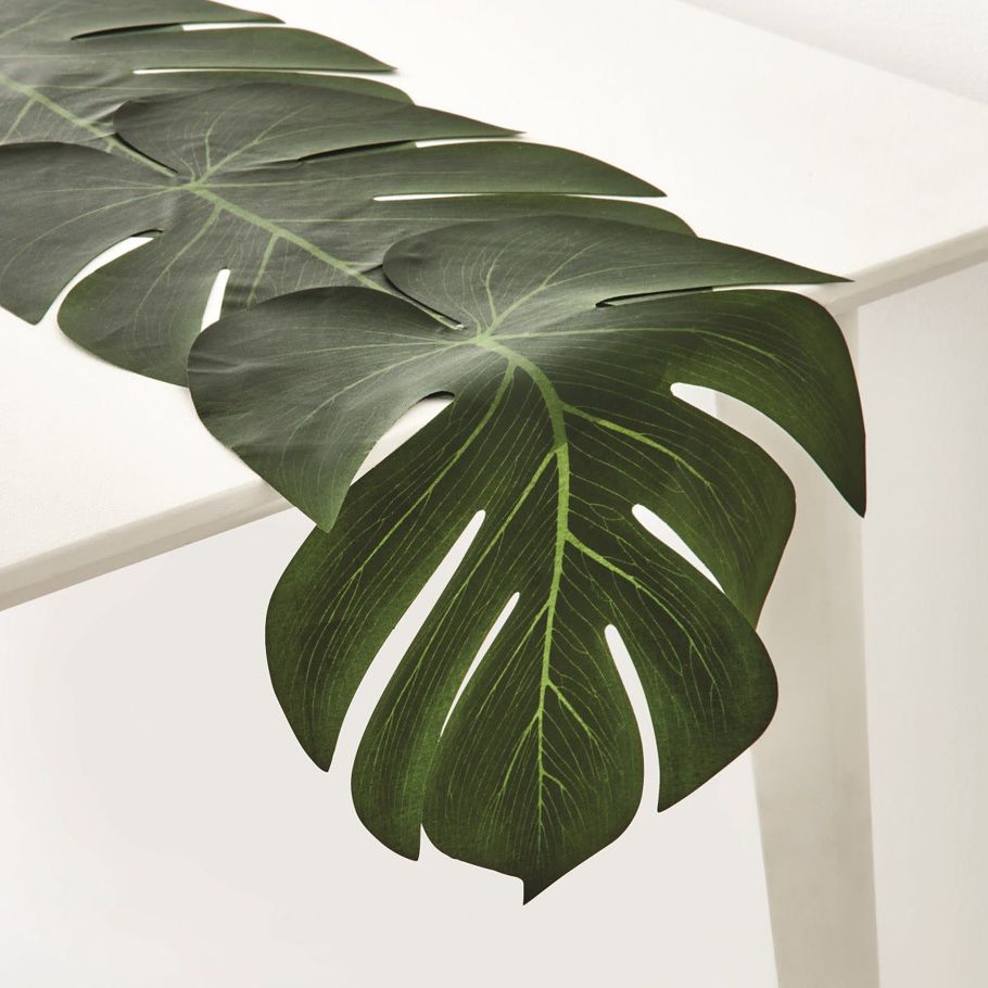 Artificial Palm Leaf Table Runner