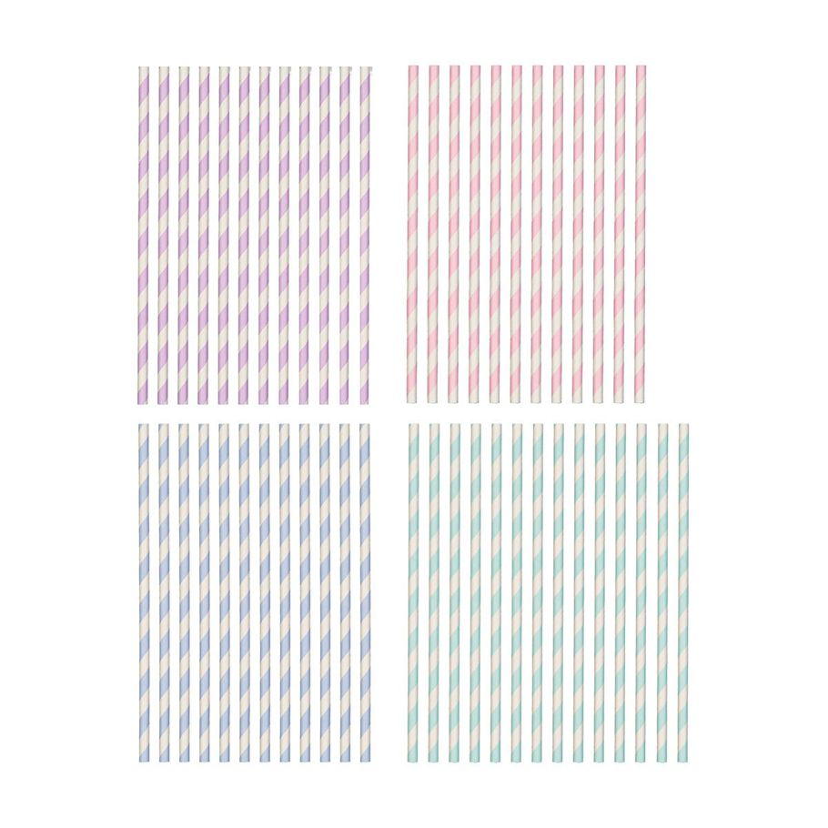 50 Piece Pastel Paper Straws
