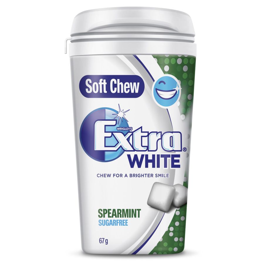 Wrigley's Extra White Spearmint Gum Bottle 67g