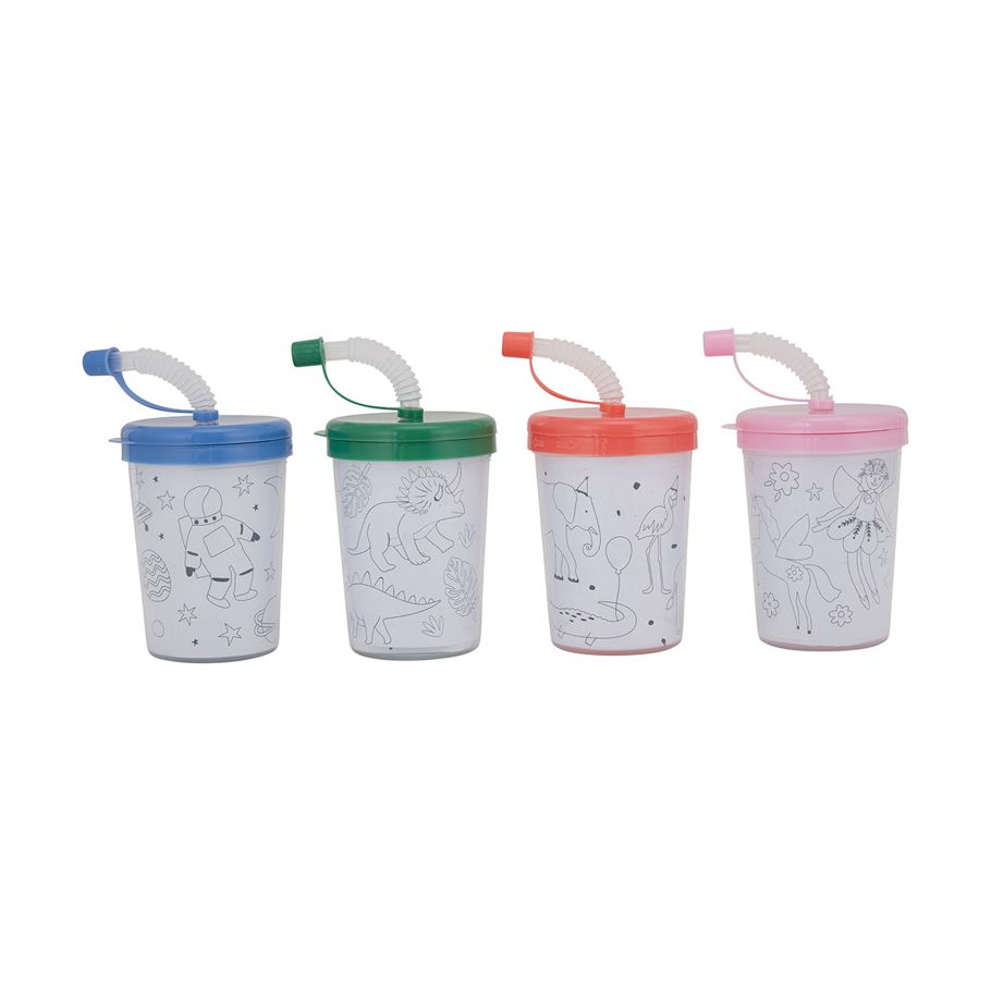 4 Piece Colour Me in Kids Cup
