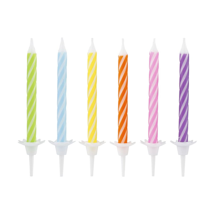 24 Pack Striped Candles