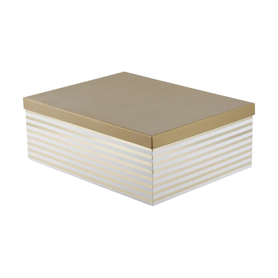 Extra Large Gold Look Stripe Gift Box