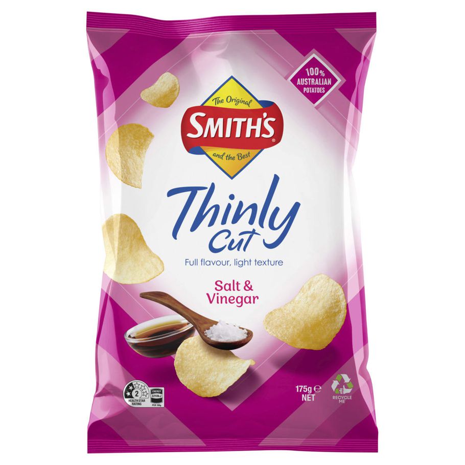 Smith's Thinly Cut Salt & Vinegar Potato Chips 175g