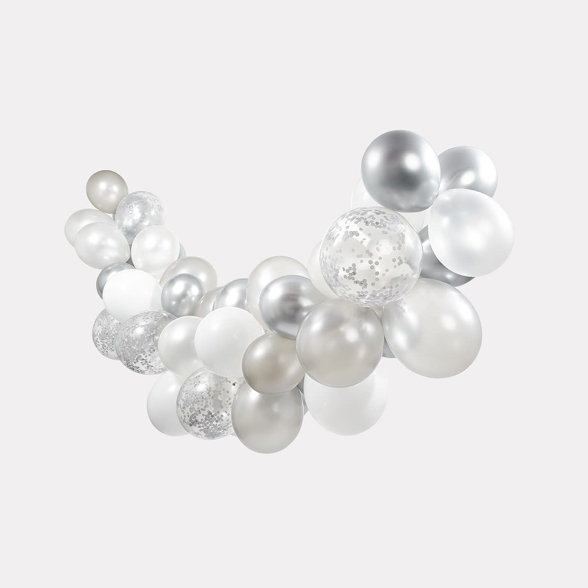 Silver Confetti Balloon Garland