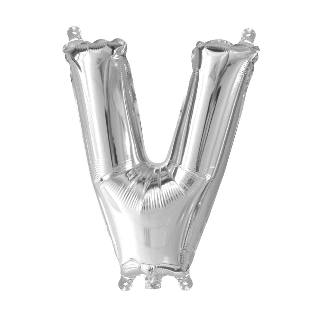Inflated Letter V Foil Balloon