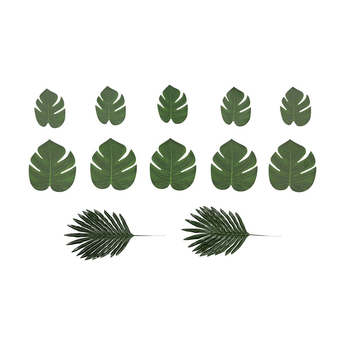 12 Pack Tropical Leaf Decorations