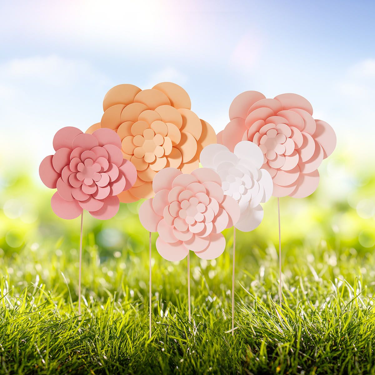 10 Pack Flowers with Sticks