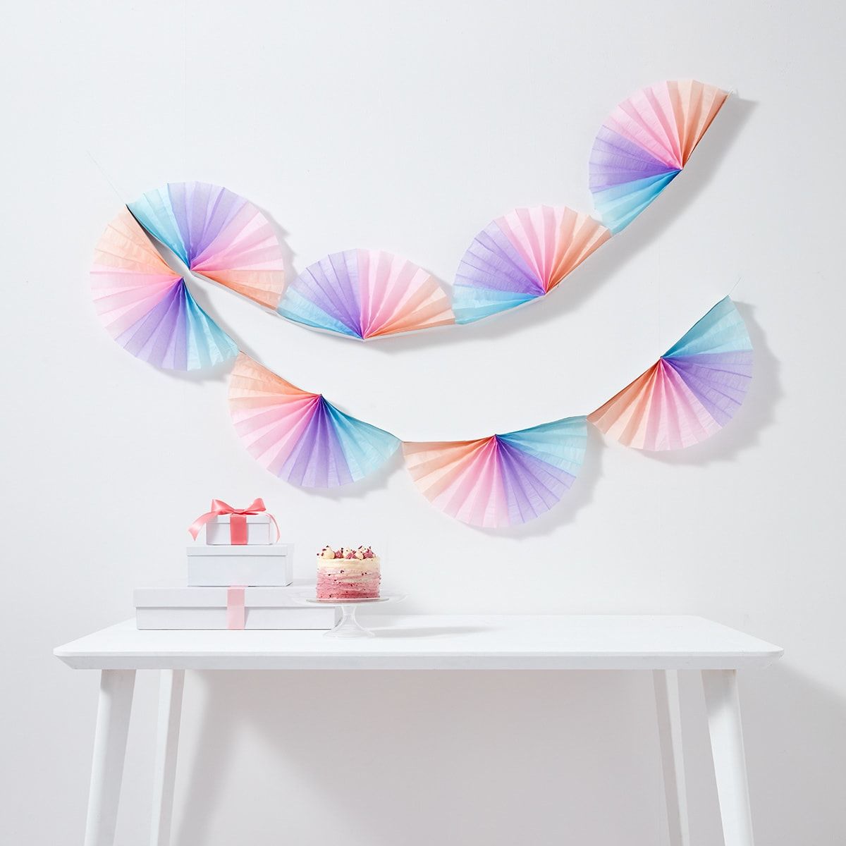 Pastel Tissue Paper Fan Garland
