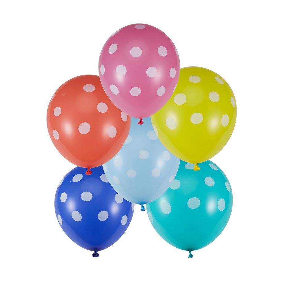 30 Pack Colour Dot Balloons
