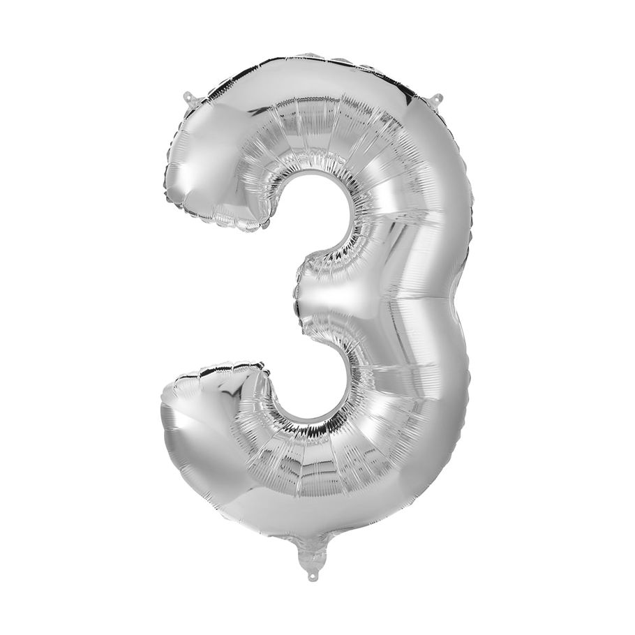 Giant Number 3 Foil Balloon