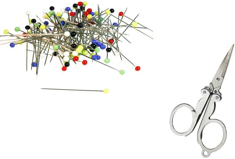 Crafts Haveli Combo 2 Items Ball Pin & Folding Sissor Sewing Kit