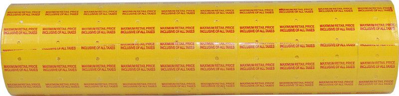 Selva Front Sticker Price Labels Paper Tag MRP Mark 10 Rolls Price Labels Paper Tag Mark Sticker Paper Label  (Yellow, Red)