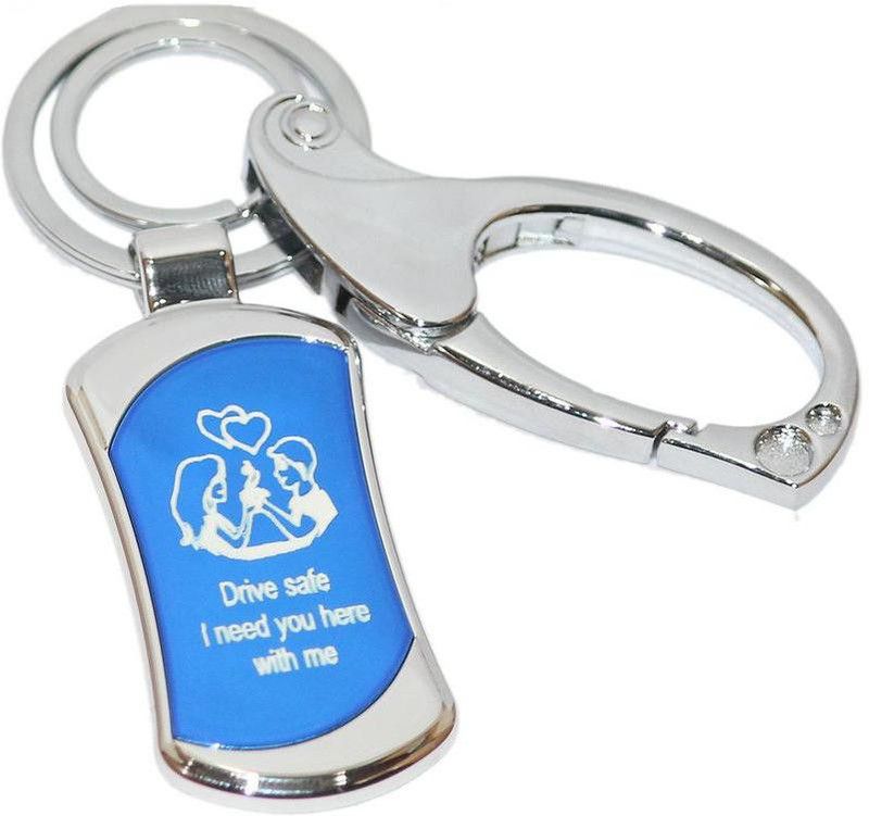 Aura Single Sided Imported HYS05 Drive Safe Hook Keyring Engraved In Stainless Steel Key Chain