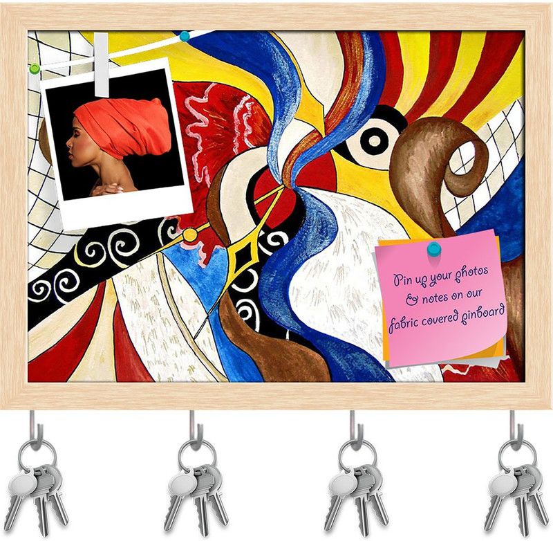 Artzfolio Spanish Flag & National Colors Pinboard & Key Hooks Natural Brown 16.5x12inch Cork Bulletin Board  (Multicolor 16.5 x 12 inch (42 x 30 cms))