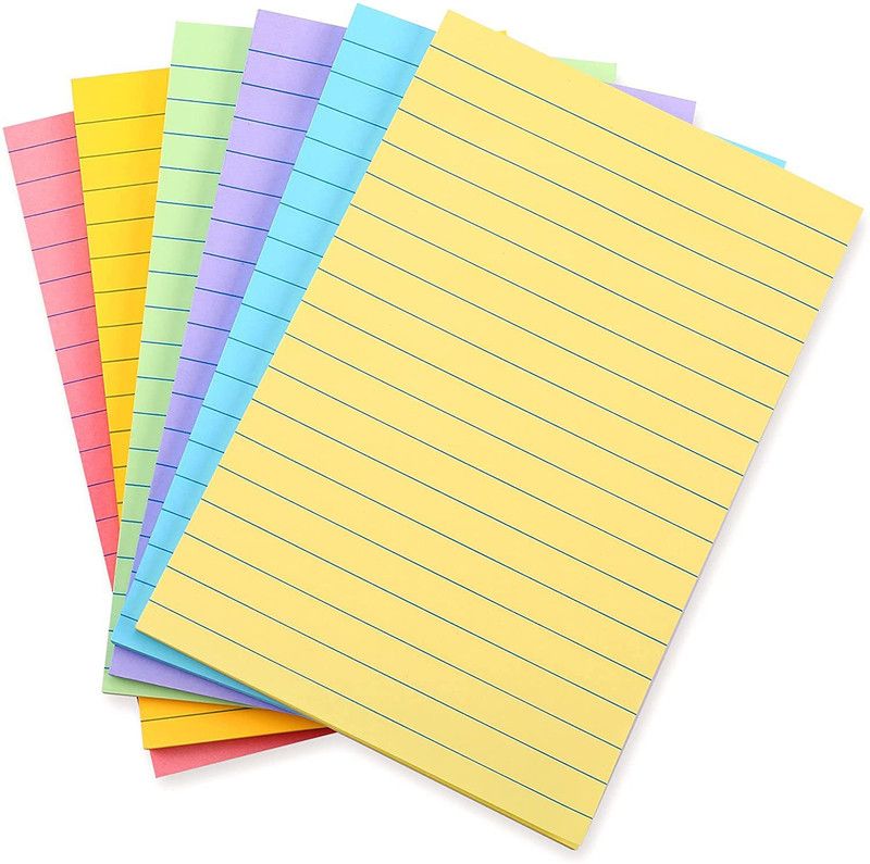 Peeplvalue 4X6 Sticky Note 100 Sheets 4X6 Sticky Note-Neon Color, 5 Colors  (Set Of 1, Multicolor)