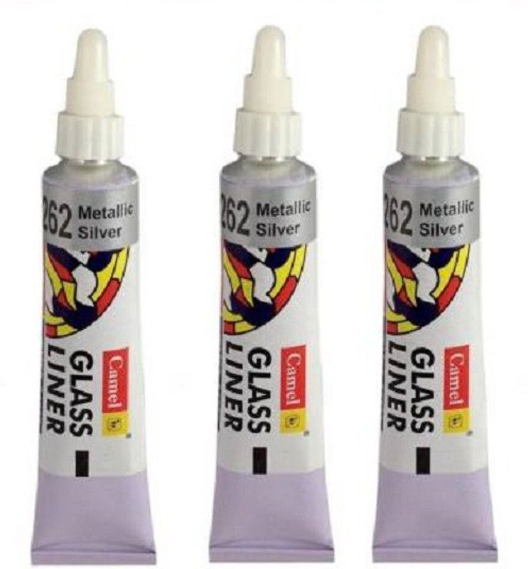 Camlin Glass liner silver , 15 ml each , set of 3  (Set of 3, Silver)